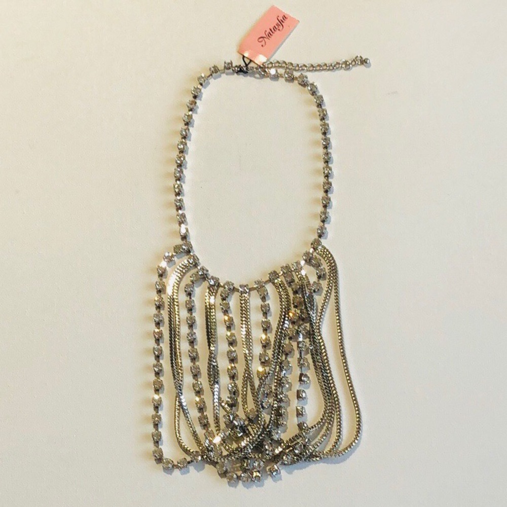 Silver Tone Crystal Necklace